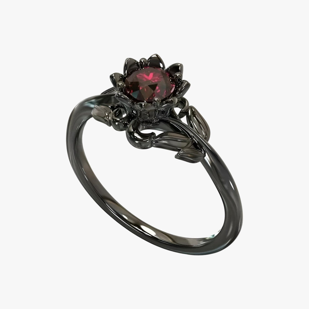 Rosa della Notte - Bague avec pierre rouge pour un look audacieux Homme