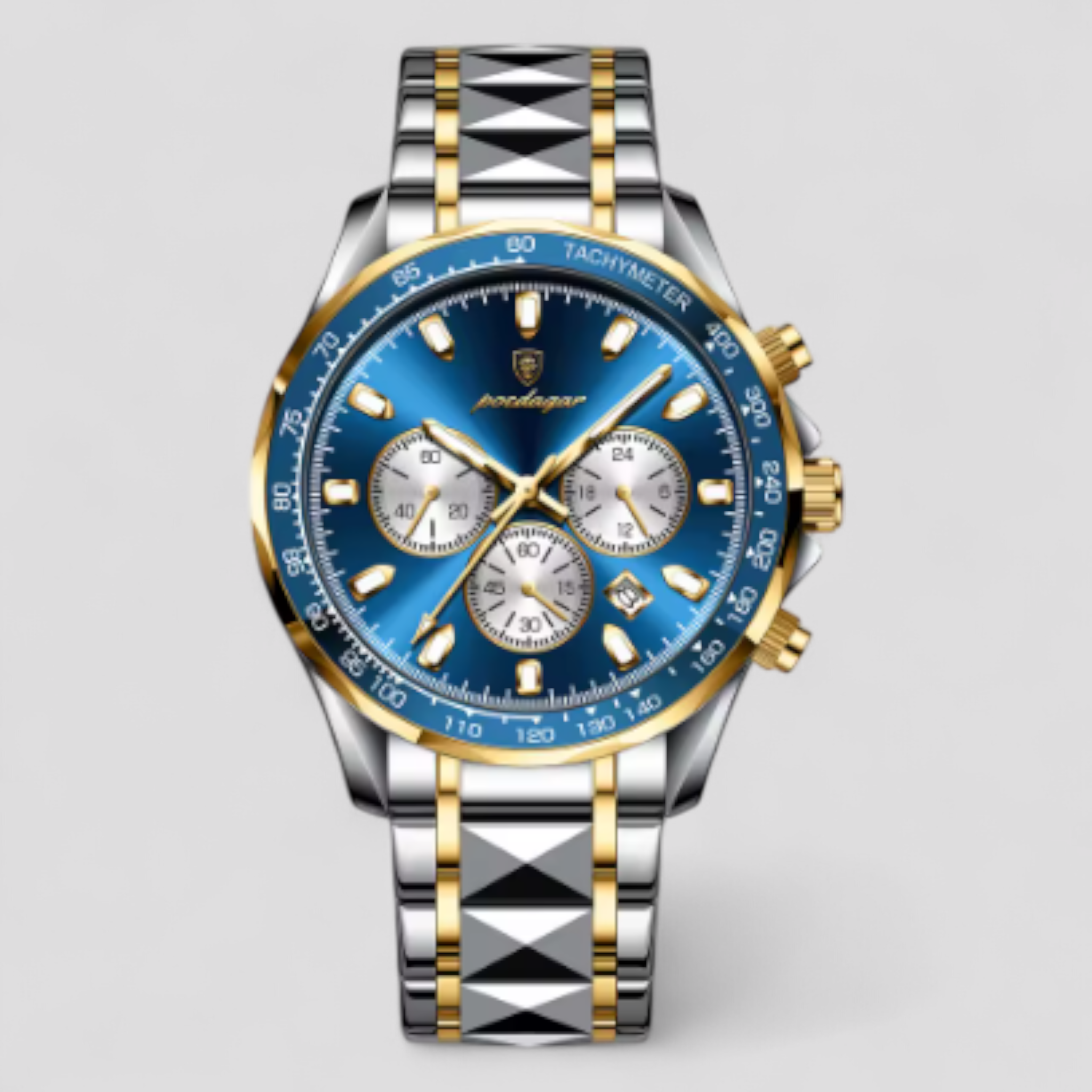 Watches : Montre Chronographe Homme de Luxe en Acier Inoxydable Argent dans de Marche Lino