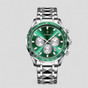 Montre Chronographe Homme de Luxe en Acier Inoxydable Argent