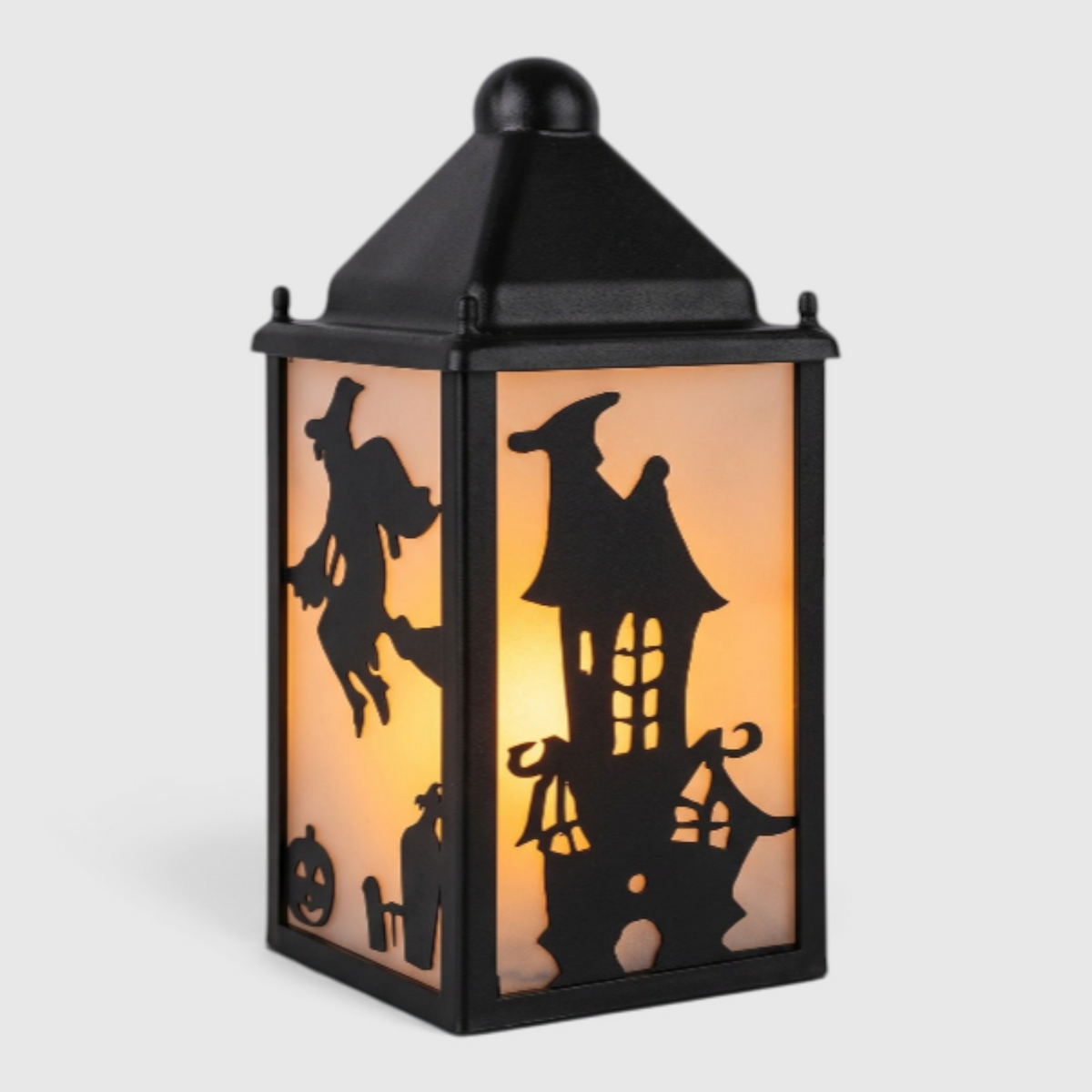 Halloween Tealight Holder : Lanterne Porte-Bougie Halloween – Décoration Lumineuse Effrayante dans Noir de Marche Lino