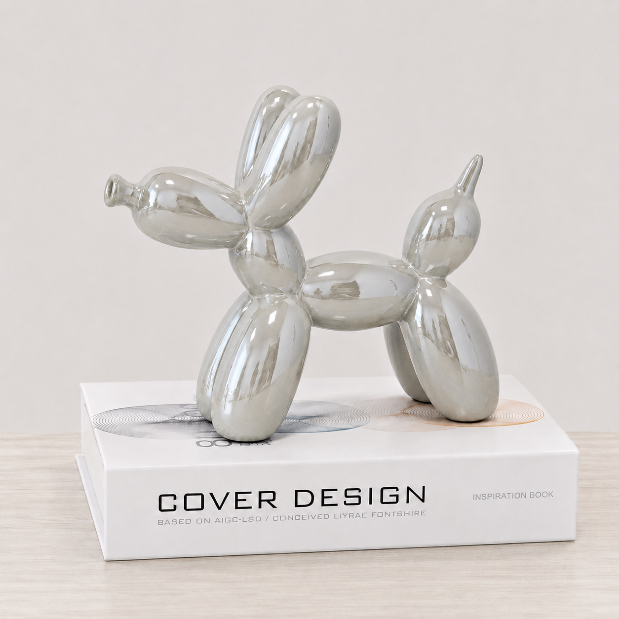 Sculpture de Chien Ballon Colorée en Céramique