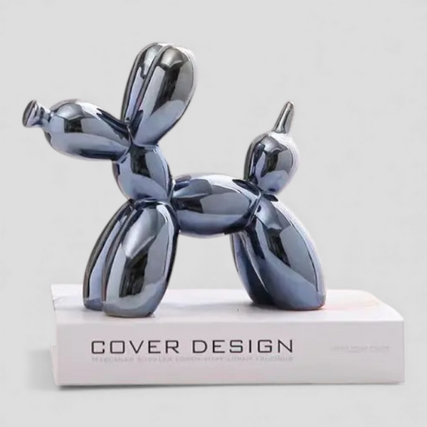 Sculptures et figurines : Sculpture Chien Ballon Céramique Colorée Moderne - Décoration Intérieure Design dans Bleu marine de Marche Lino