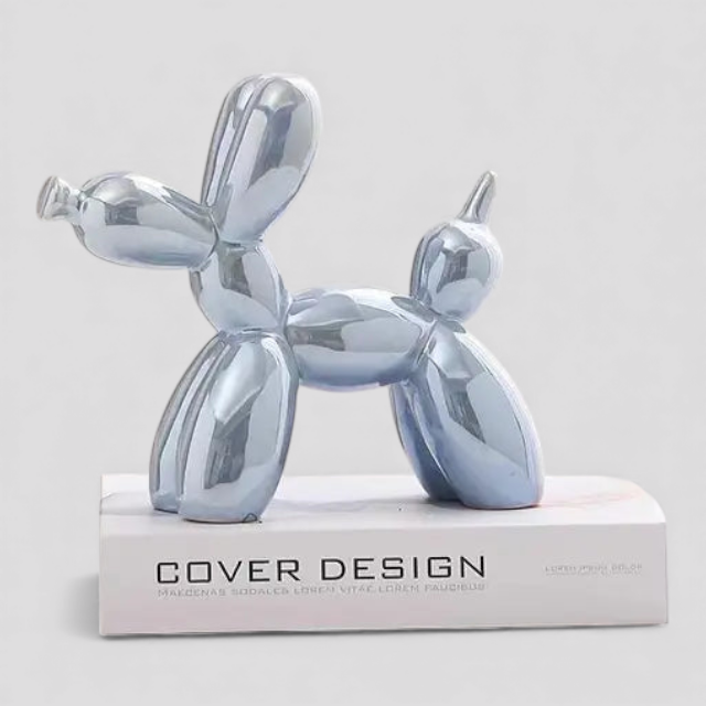 Sculpture de Chien Ballon Colorée en Céramique