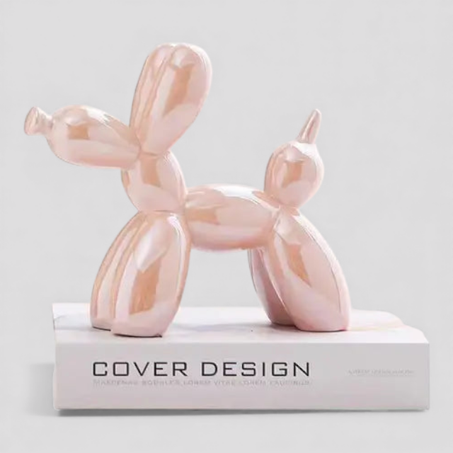 Sculpture de Chien Ballon Colorée en Céramique