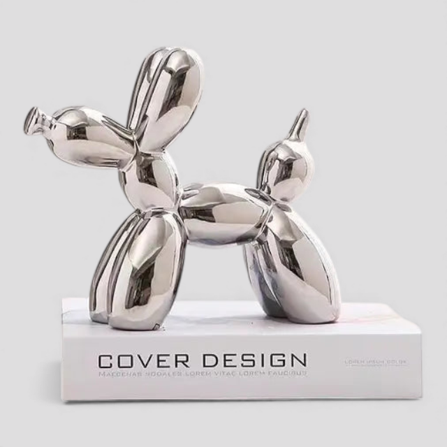 Sculpture de Chien Ballon Colorée en Céramique