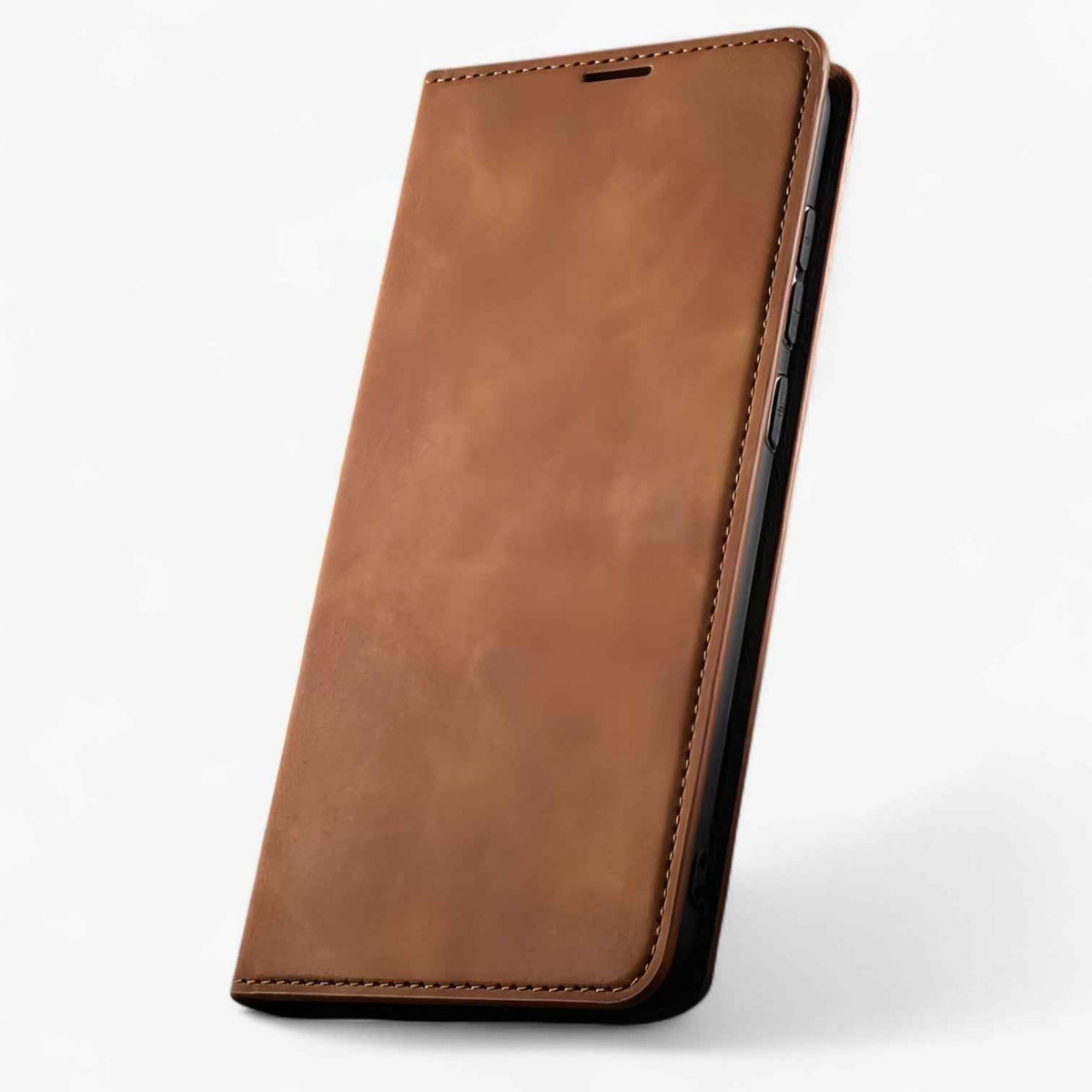 Étui en cuir magnétique pour iPhone 15 Pro Max - Noir avec Porte-cartes