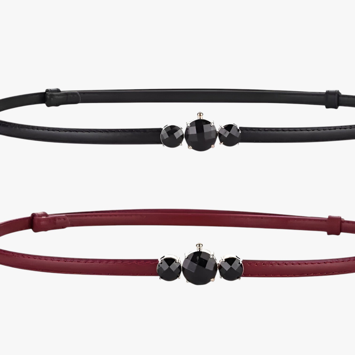 Ceinture fine en cuir véritable – Élégance réglable Femme