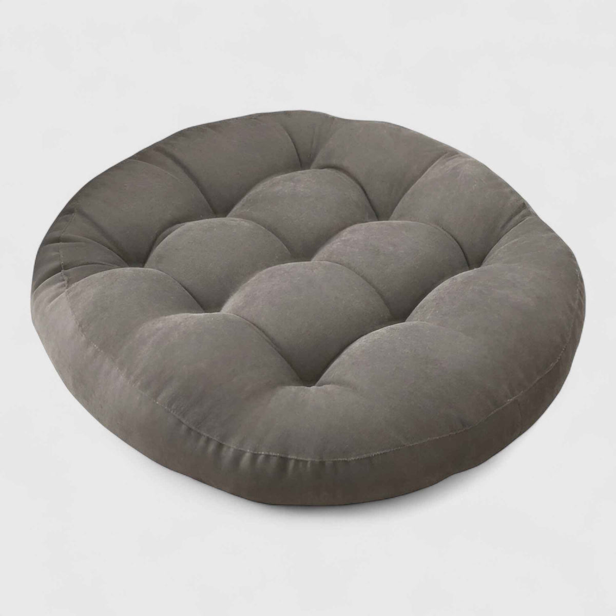 Coussins : Coussin de Sol Rond en Chenille Épais pour Méditation et Détente dans Gris clair de Marche Lino