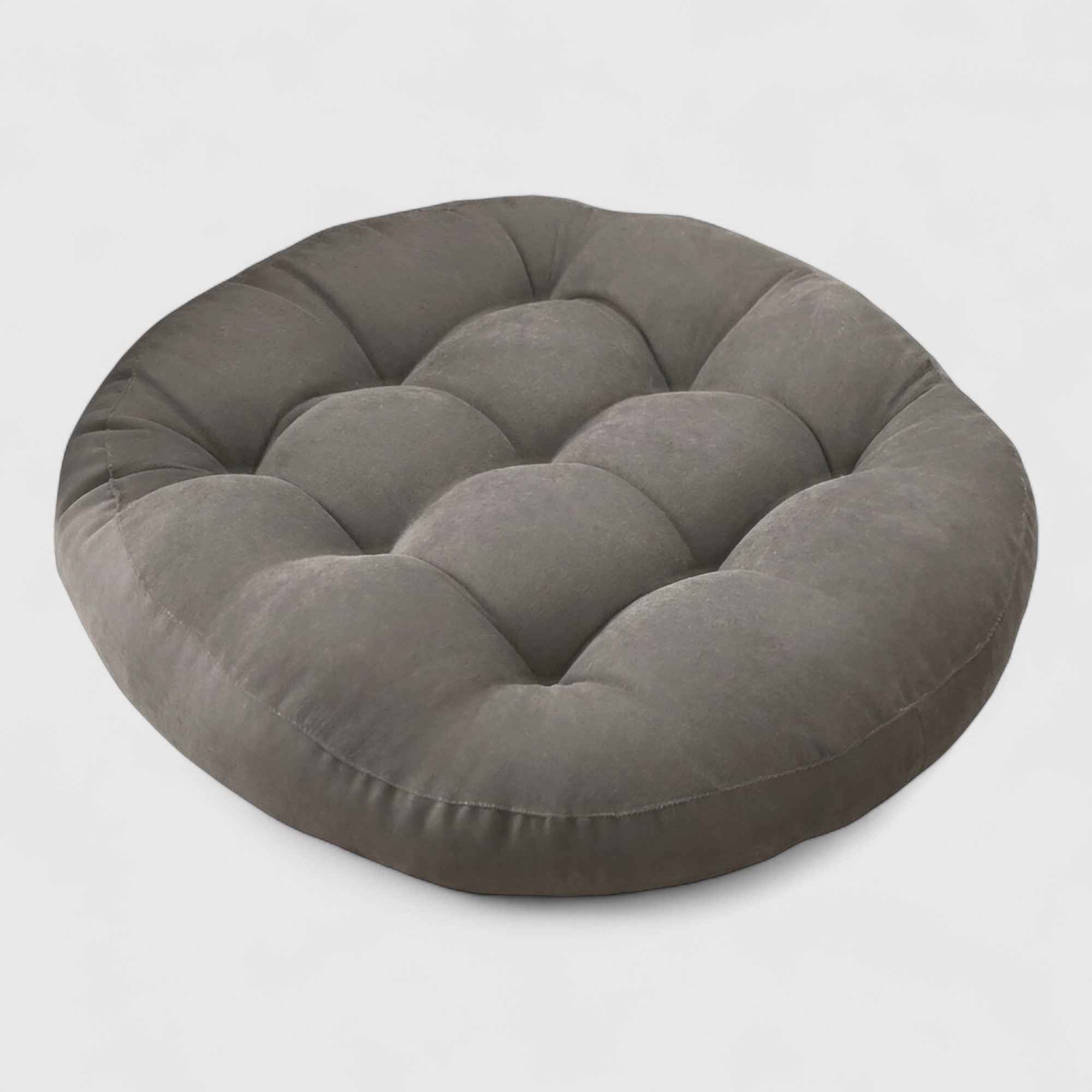 Coussins : Coussin de Sol Rond en Chenille Épais pour Méditation et Détente dans Gris clair de Marche Lino