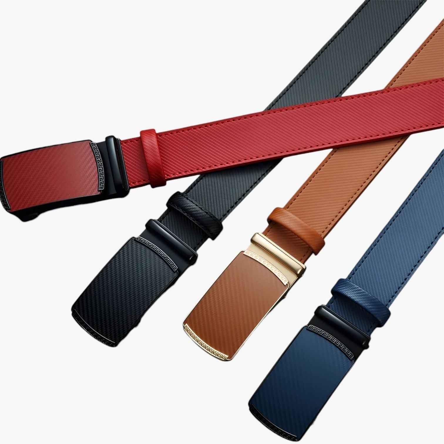 Ceinture Homme Automatique en Cuir Véritable Noire avec Boucle Réglable Élégante
