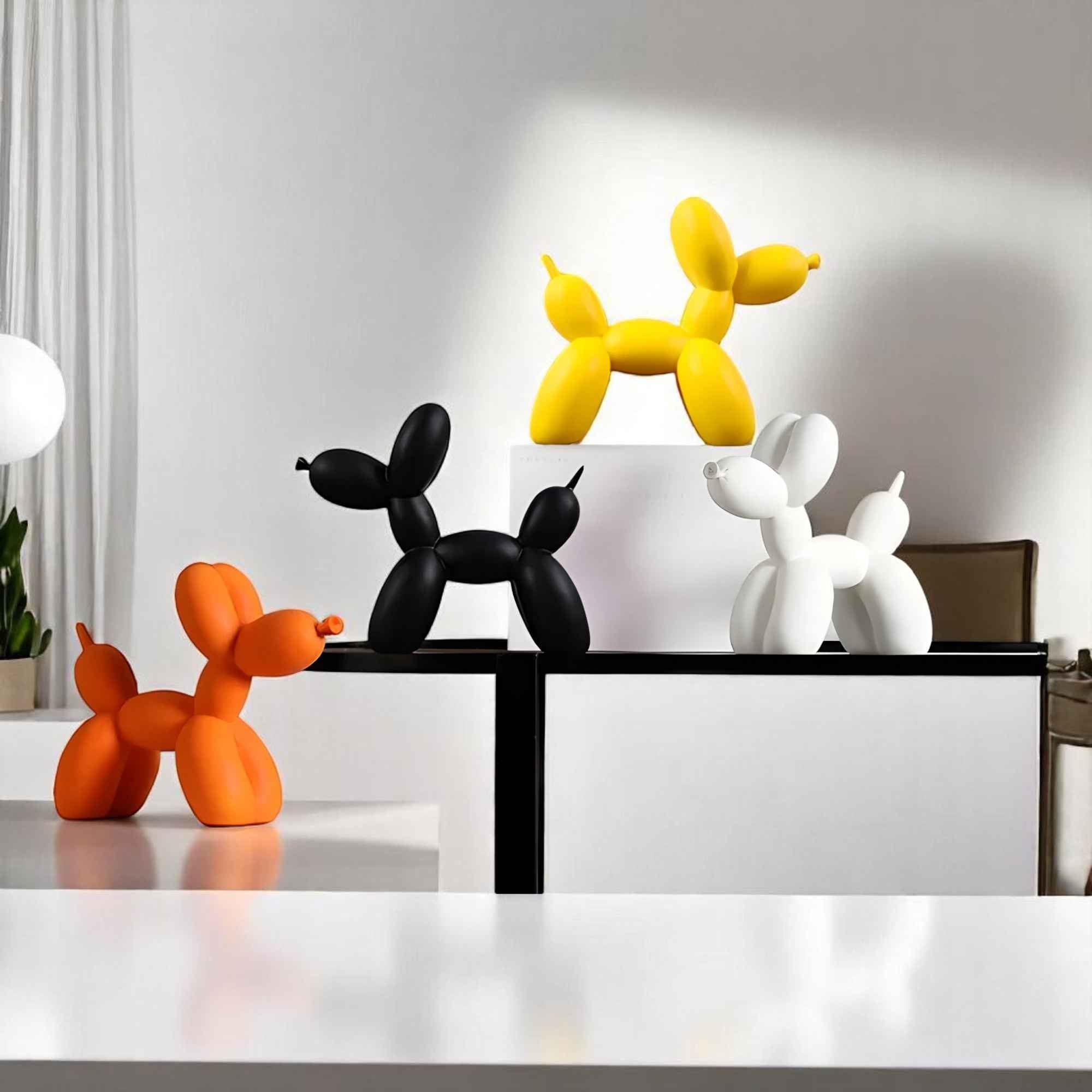Statues et figurines : Statue Chien Ballon Pop Art Moderne en Résine – Décoration Design Scandinave pour Table dans de Marche Lino
