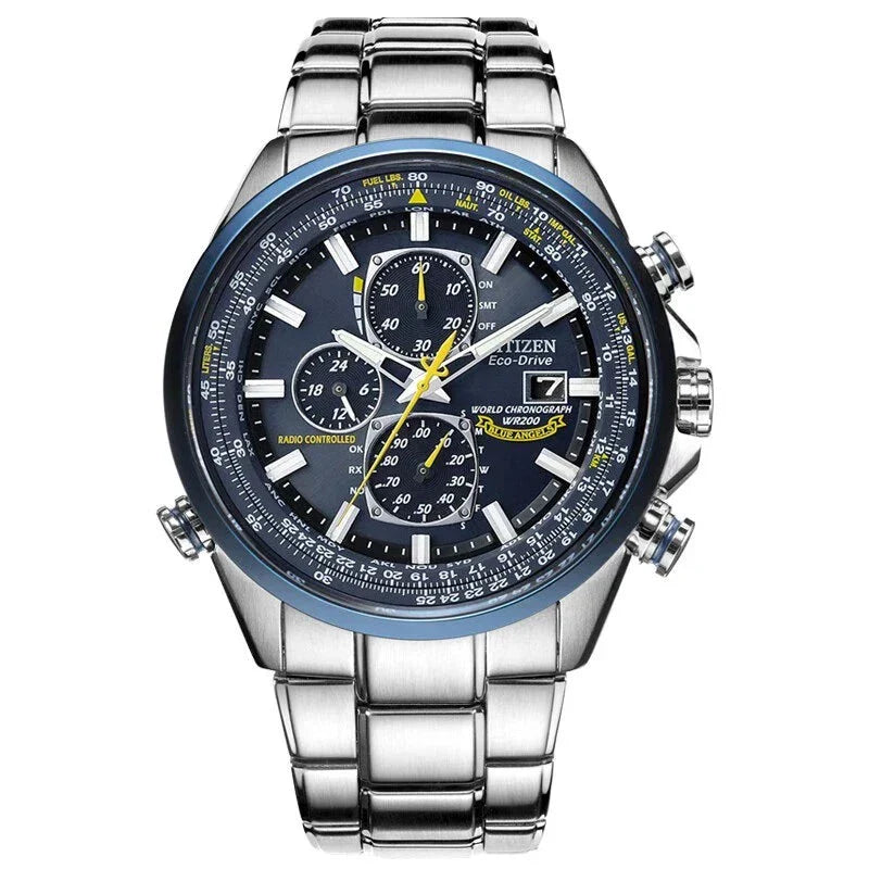 Montre Chronographe Homme MultiSteel - 42mm Acier inoxydable - Cuir marron café/noir