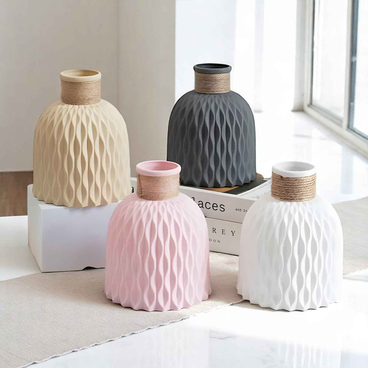 Vases : Vase Décoratif en Plastique Tressé Accessoires De Jardin dans de Marche Lino