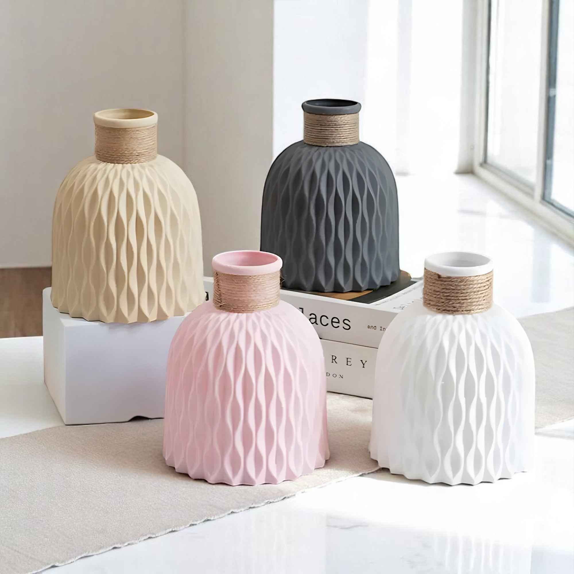 Vases : Vase Décoratif en Plastique Tressé Accessoires De Jardin dans de Marche Lino