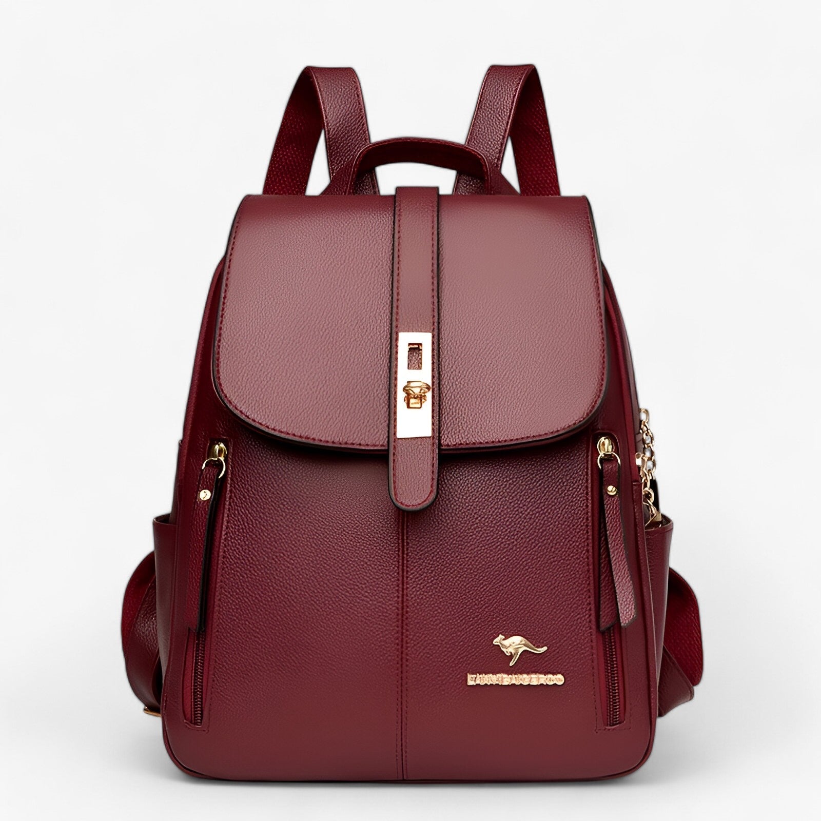 Bags : Grand sac à dos pour femme en cuir véritable italien - Élégant pour le travail, les voyages et l'usage quotidien dans Rosso de Marche Lino