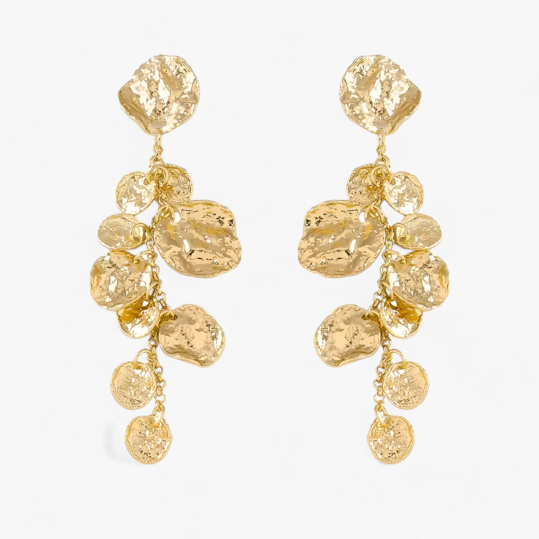 Jewelry : Boucles d'oreilles pendantes Fleur Vintage Unique, Or 18K avec Pierres Précieuses Colorées dans de Marche Lino