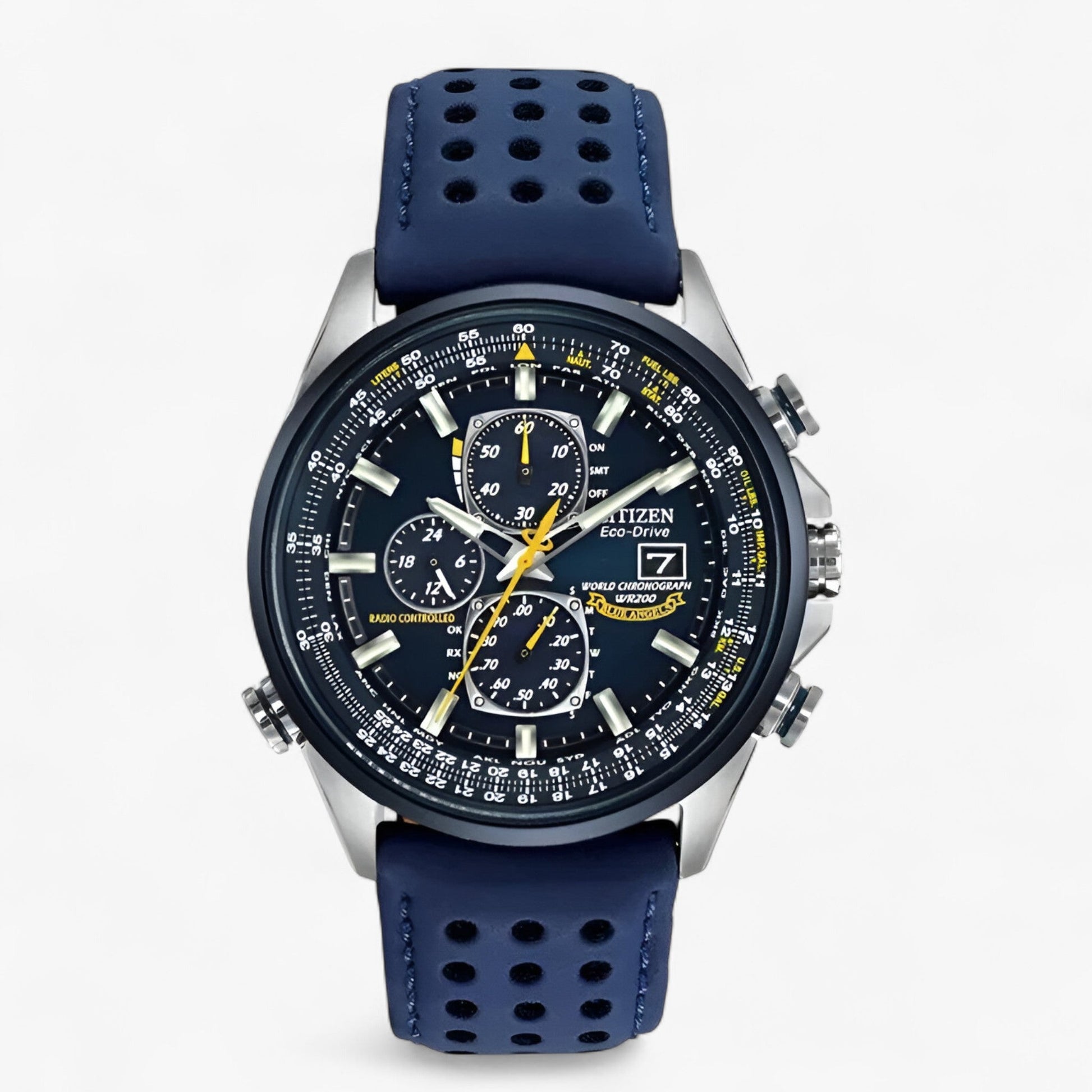 Montre Chronographe Homme MultiSteel 42mm, Acier Argent avec Cadran Bleu Élégant