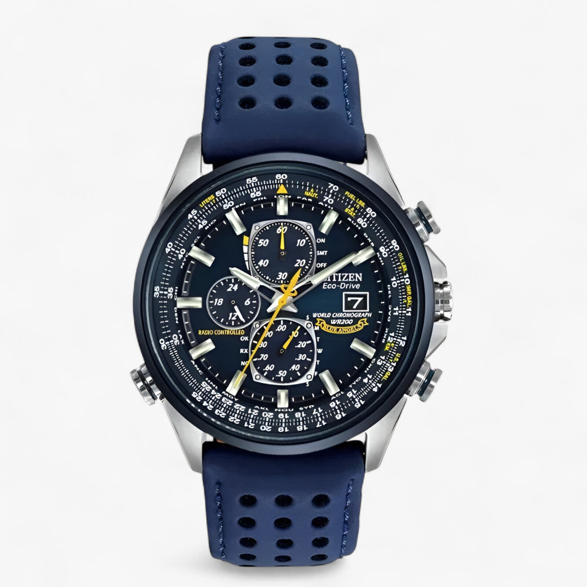 Watch : Montre Chronographe Homme MultiSteel 42mm – Acier Argenté, Cadran Bleu dans de Marche Lino