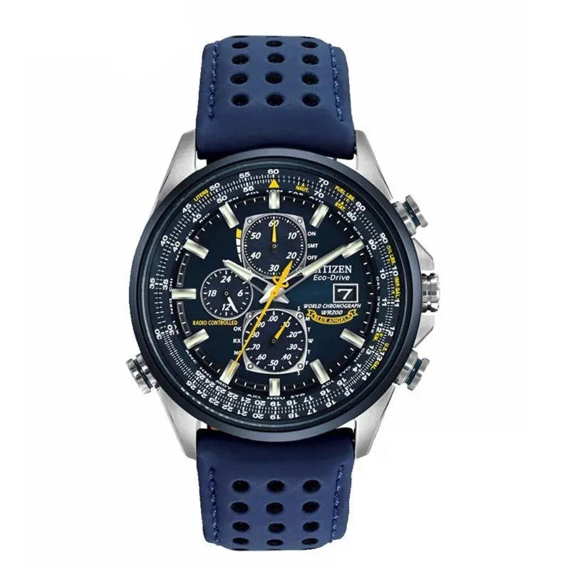 Montre Chronographe Homme MultiSteel - 42mm Acier inoxydable - Cuir marron café/noir