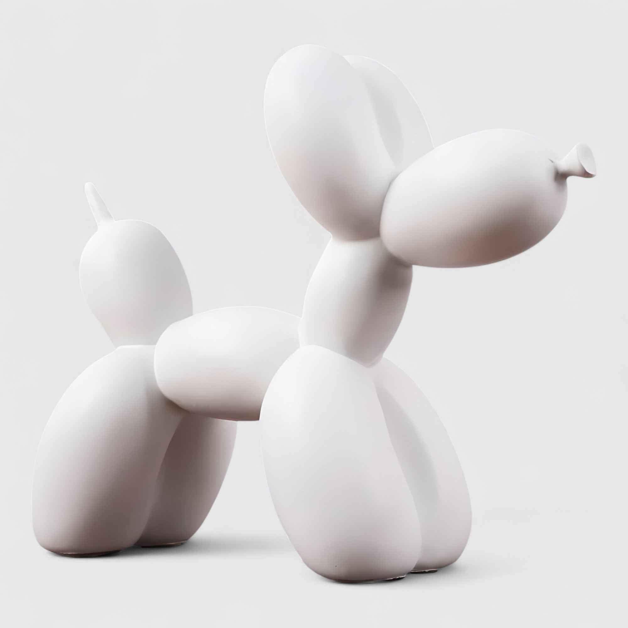 Statues et figurines : Statue Chien Ballon Pop Art Moderne en Résine – Décoration Design Scandinave pour Table dans Blanc de Marche Lino