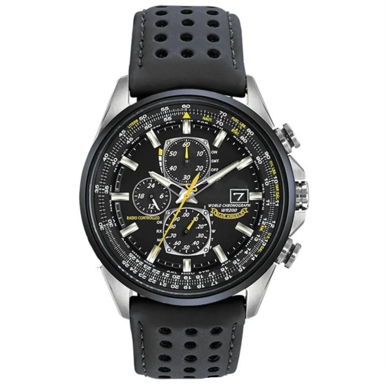 Montre Chronographe Homme MultiSteel - 42mm Acier inoxydable - Cuir marron café/noir