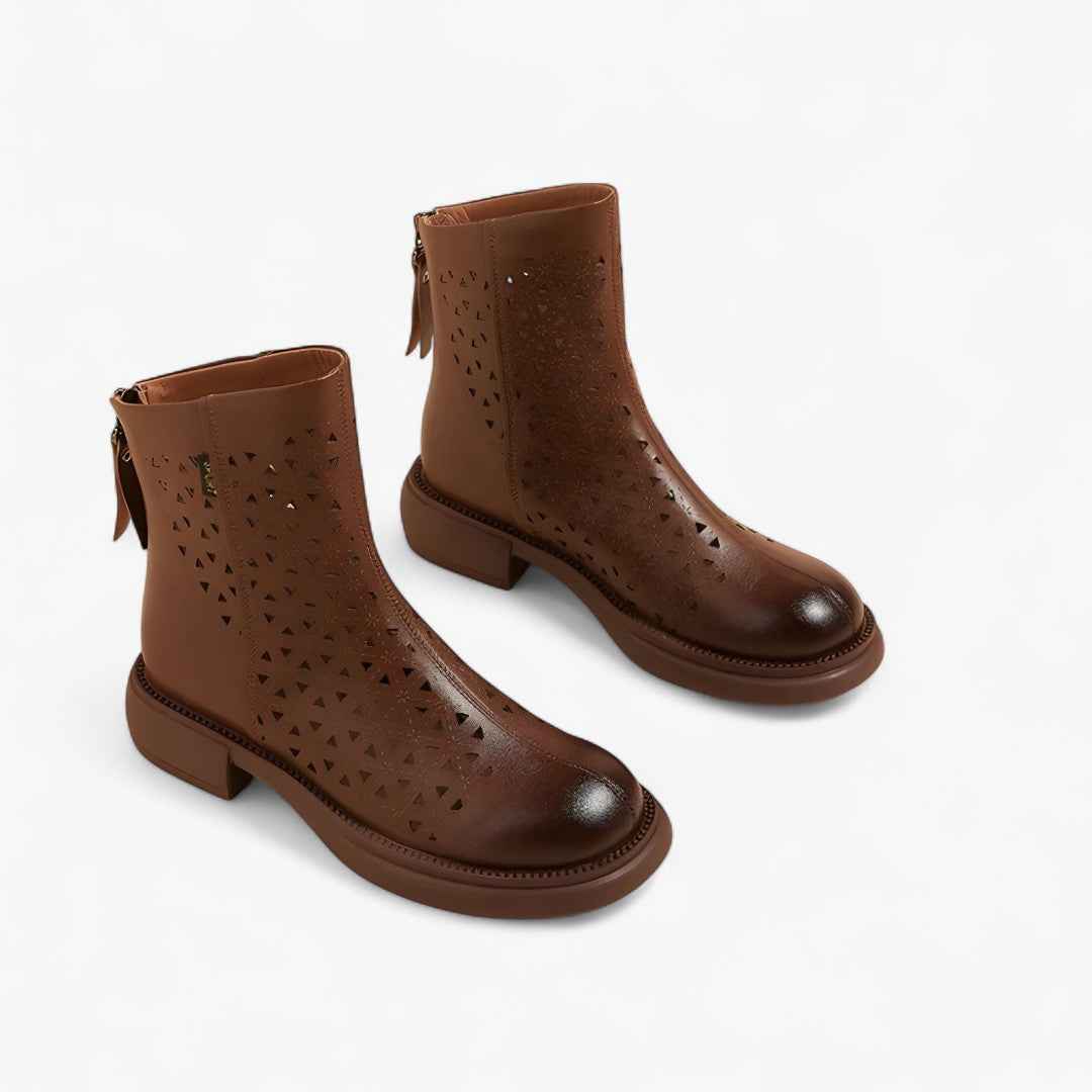 Shoes : Bottes d'été avec plateforme perforée et zip arrière dans de Marche Lino