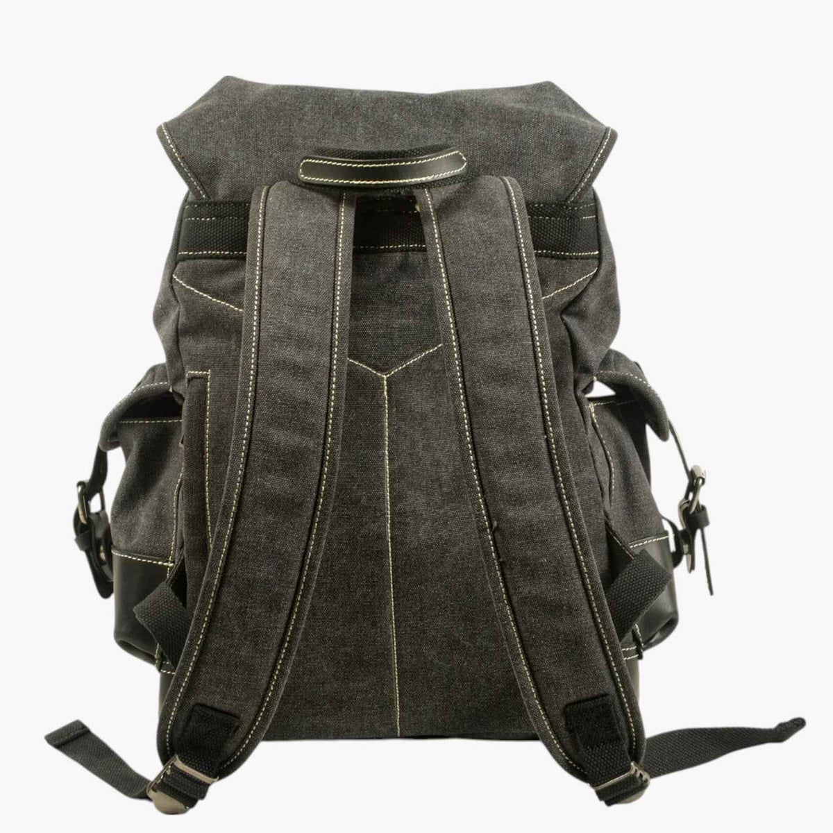 Bags : Sac à dos Randonnée Toile et Cuir Grande Capacité Homme dans de Marche Lino