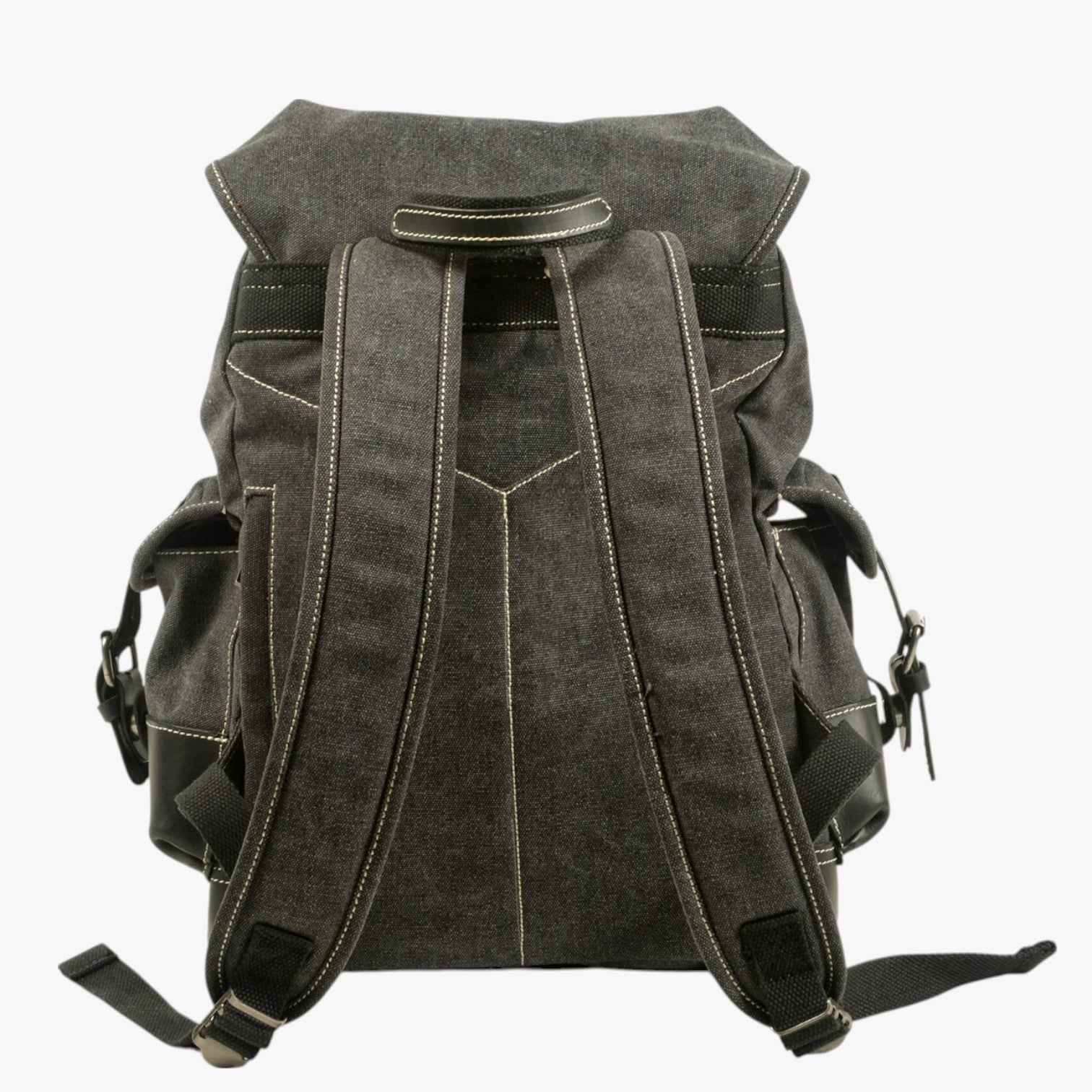 Bags : Sac à dos Randonnée Toile et Cuir Grande Capacité Homme dans de Marche Lino