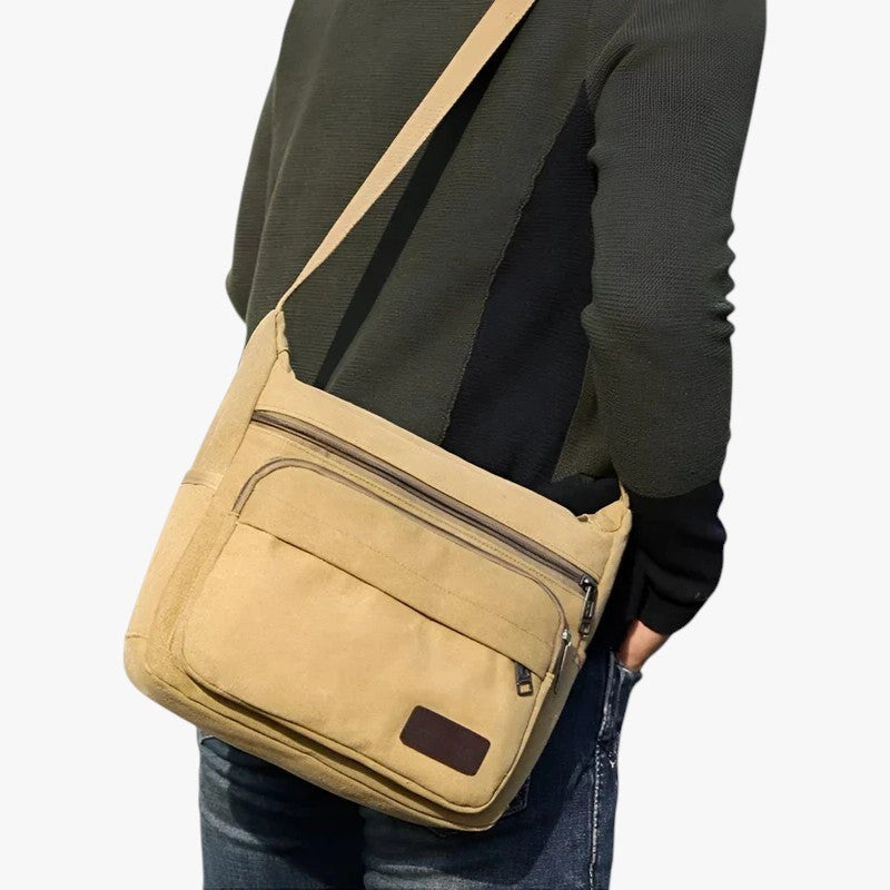 Bags : Sac Bandoulière Homme Multifonction en Toile dans Kaki de Roselva