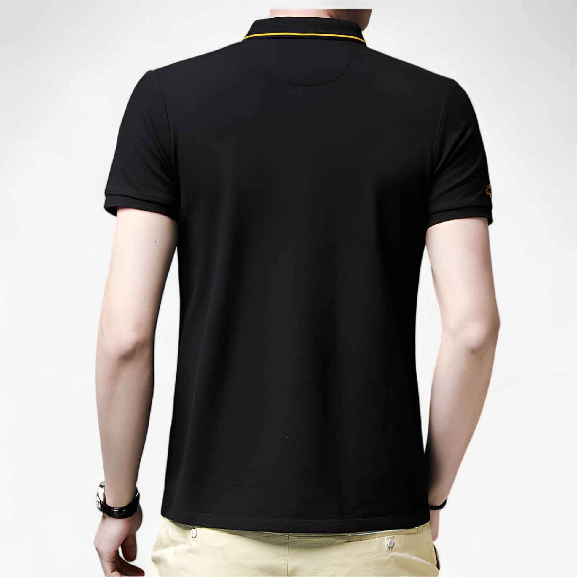 Polo Homme Noir - Respirant Coton Piqué pour Comfort Fit & Durabilité