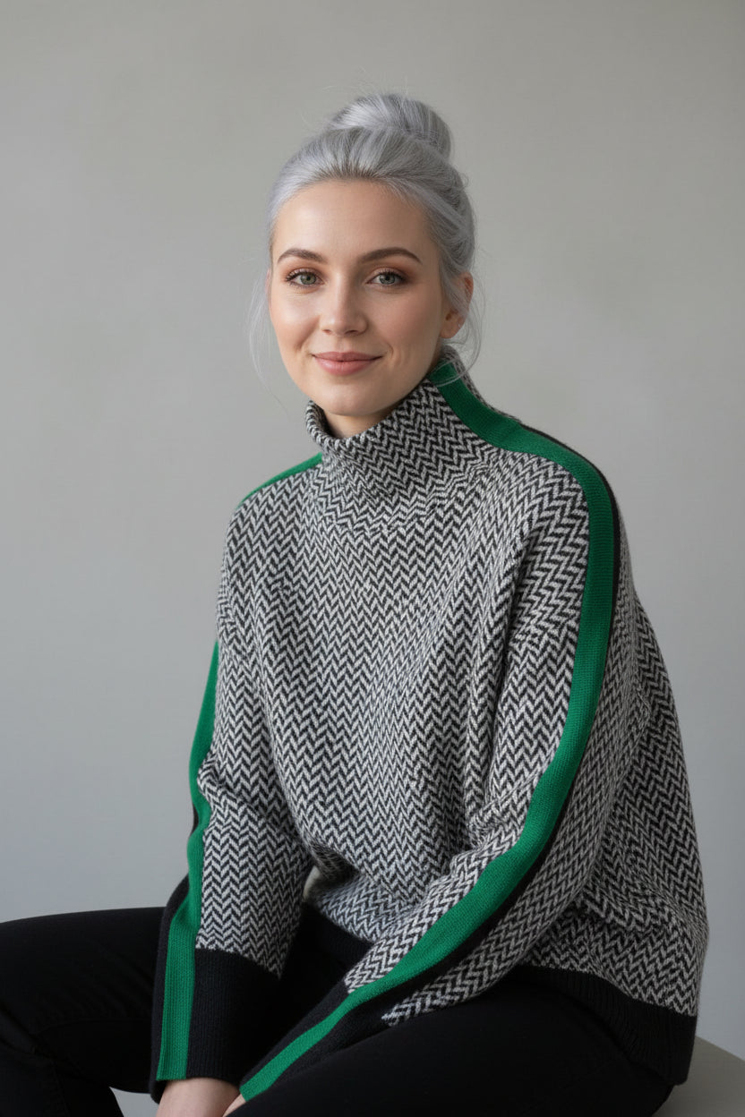 Pull Femme à Rayures Polyester Mode Élégante Style De Bureau