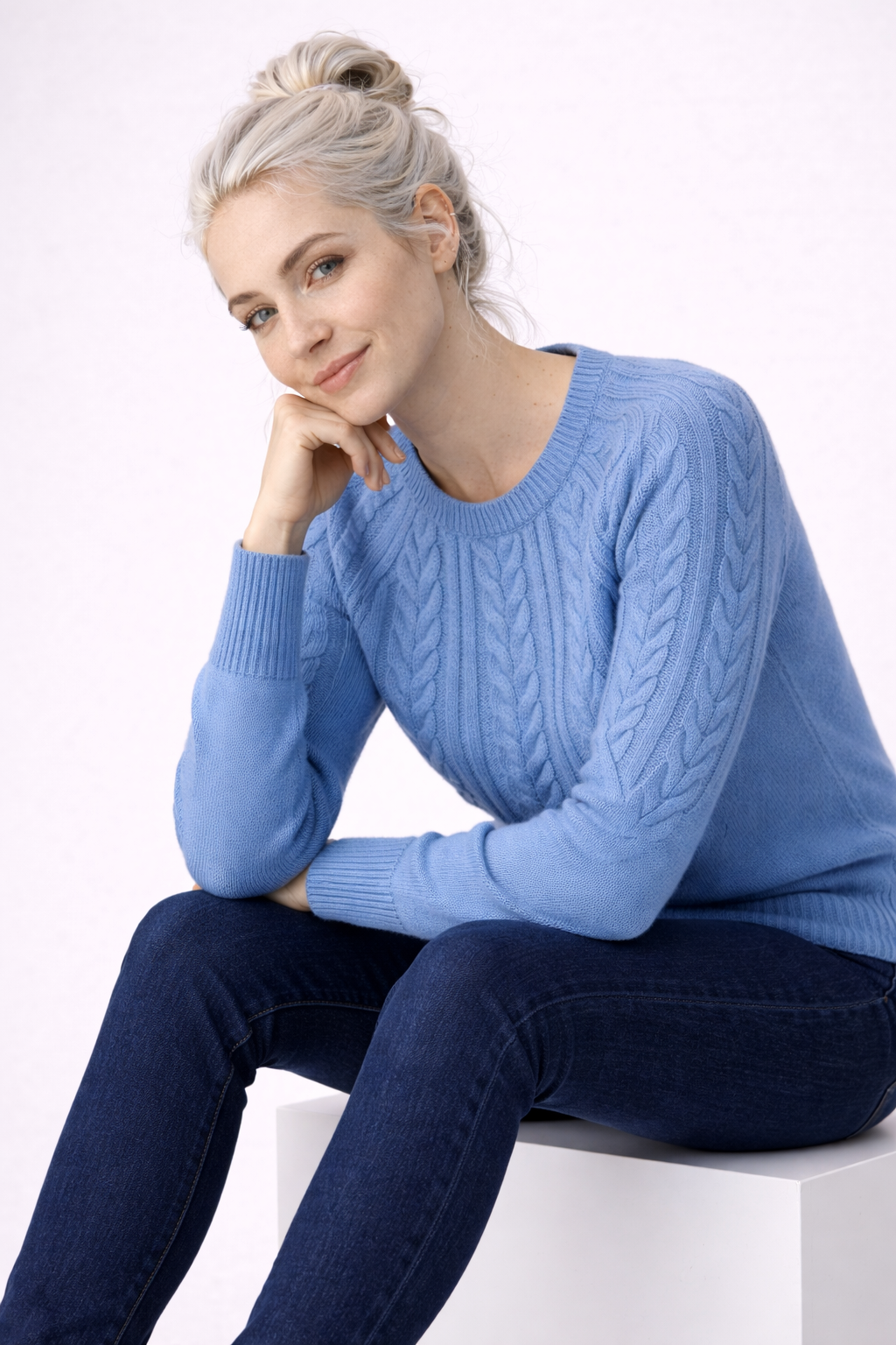 Pull Femme à Manches Larges Coton Coupe Régulière