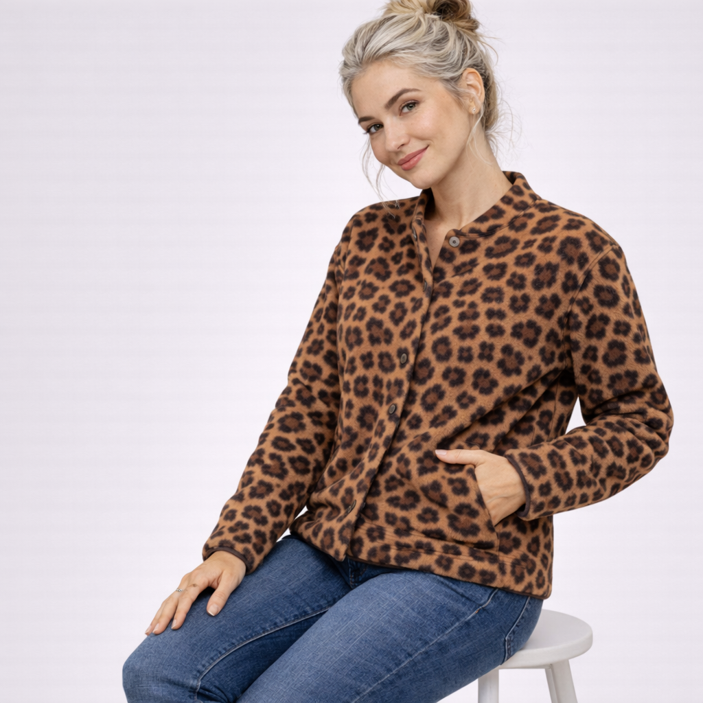 Vestes pour femmes : Veste Femme Tendance Léopard Confortable dans de Marche Lino