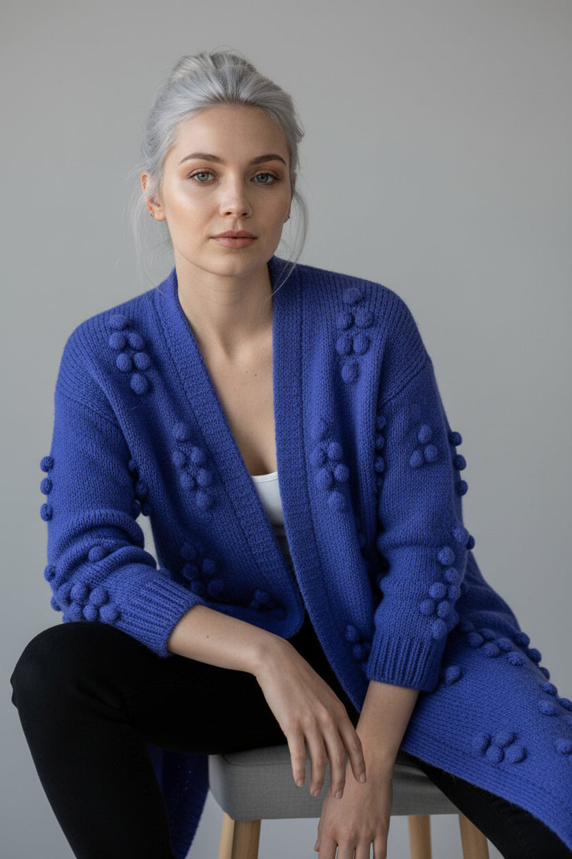 Cardigan Femme Long Ouvert avec Poches