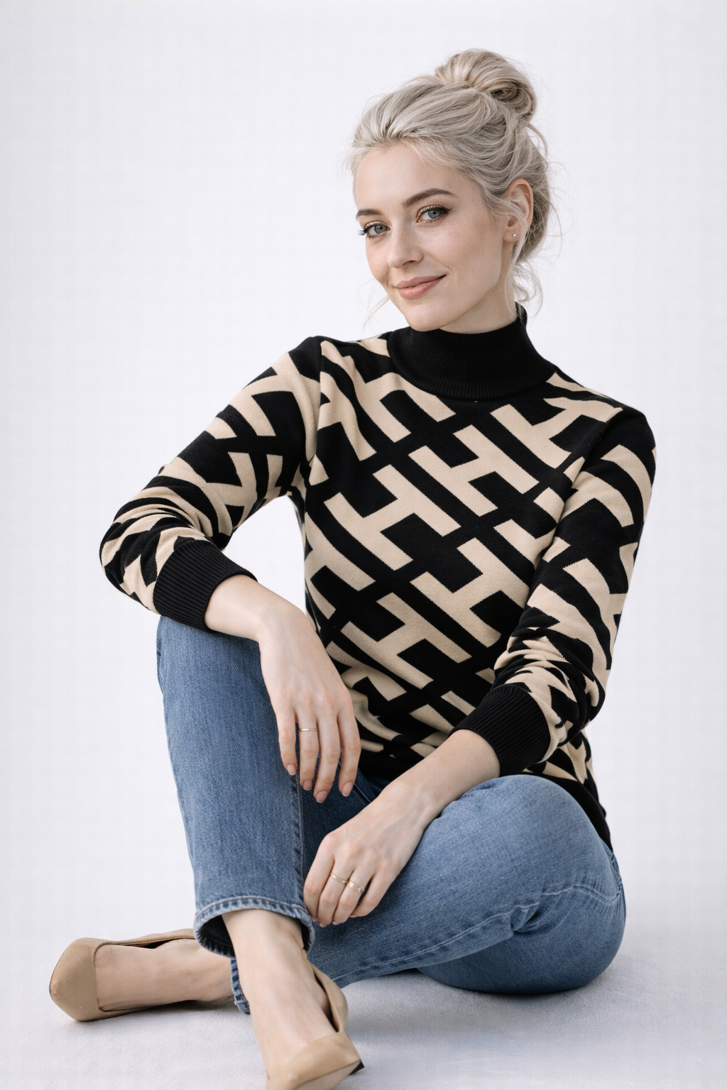 Pull Femme en Tricot Doux Denim Mode Féminine