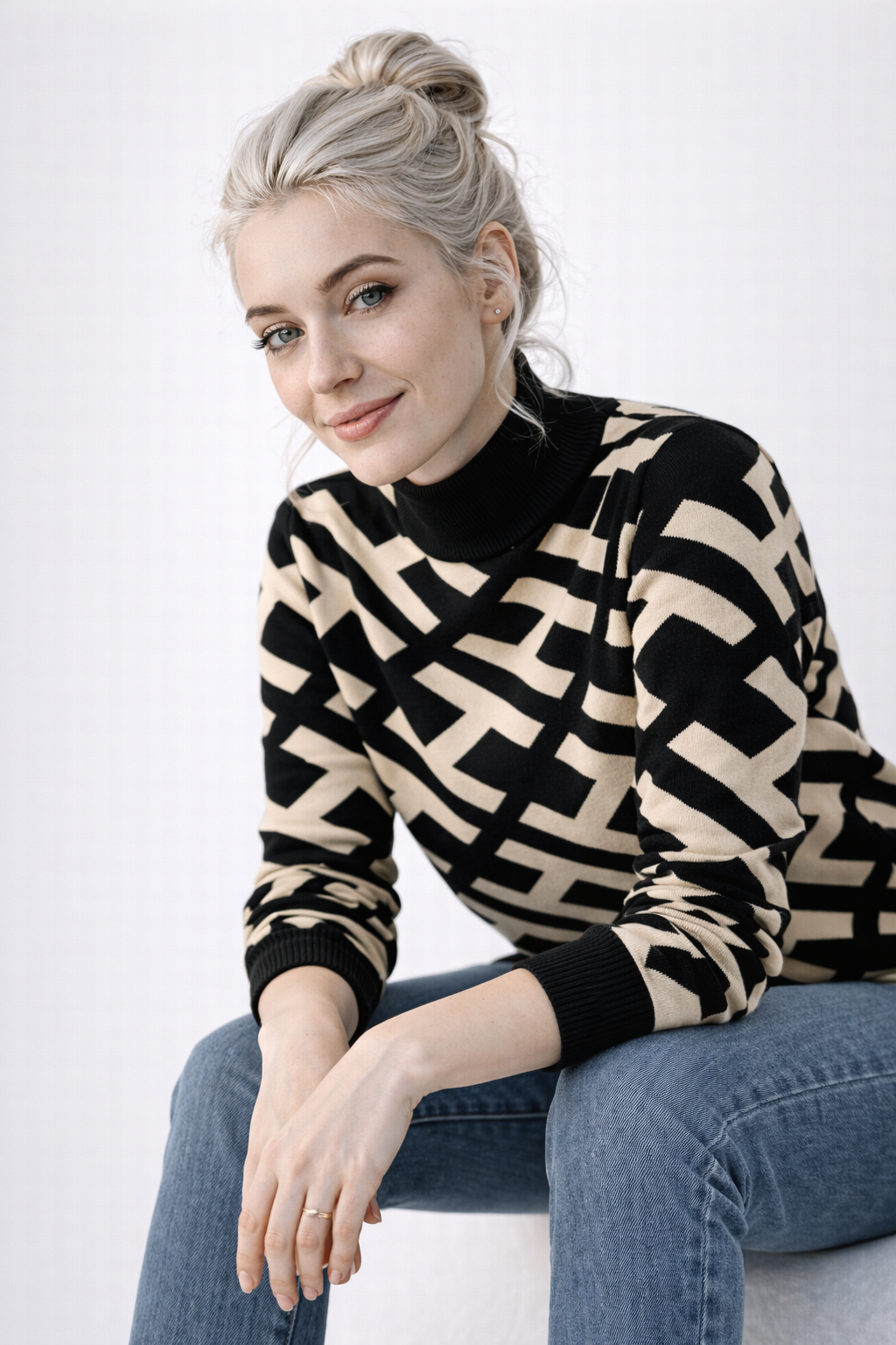 Pull Femme en Tricot Doux Denim Mode Féminine