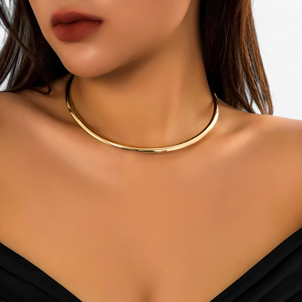 Collier Choker Or Simple - Option de style pour chaque look de fête Laine Femme