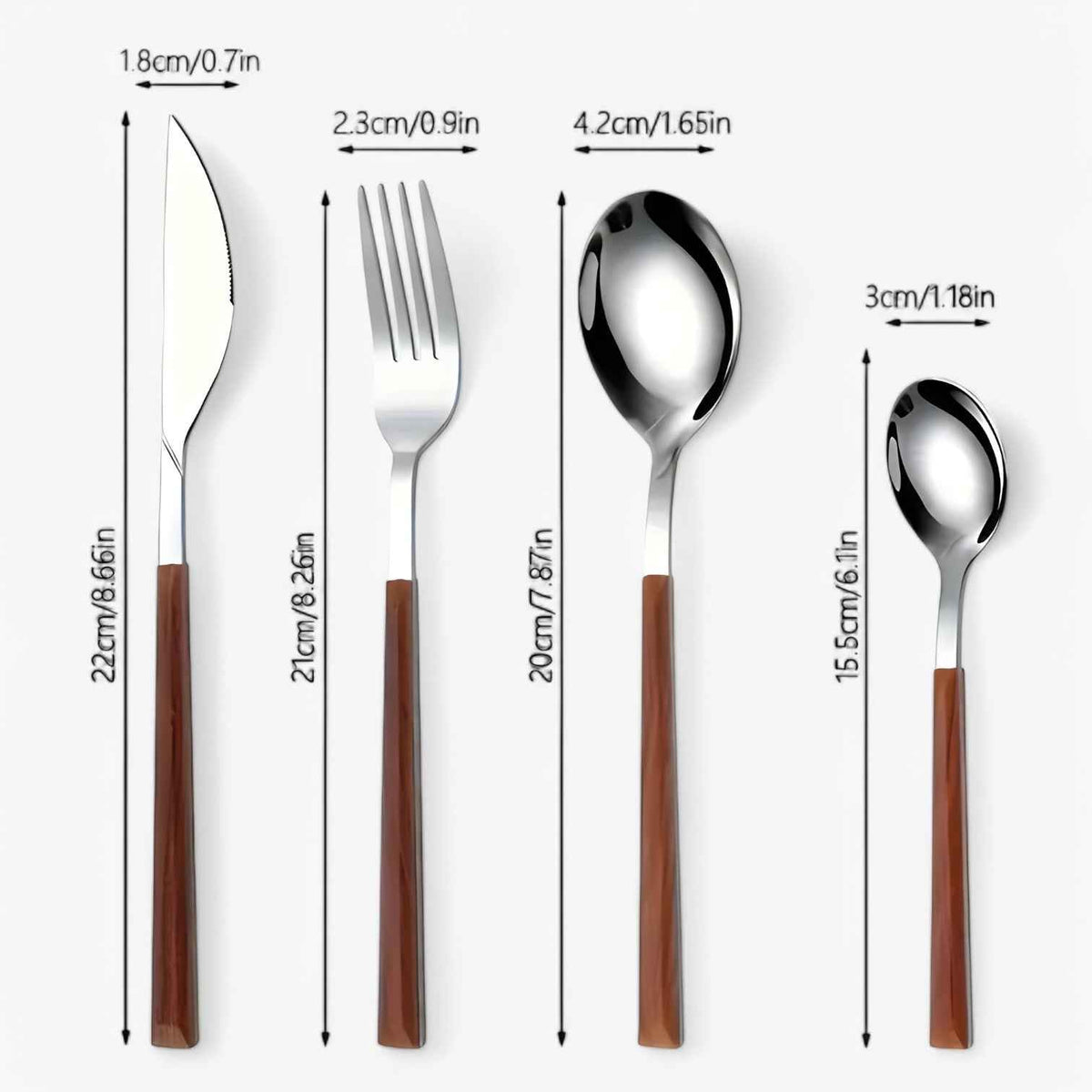 Kitchen : Set de Couverts 12 Pièces - Manches Bois, Acier Inoxydable, Lave-Vaisselle dans de Concept Odense