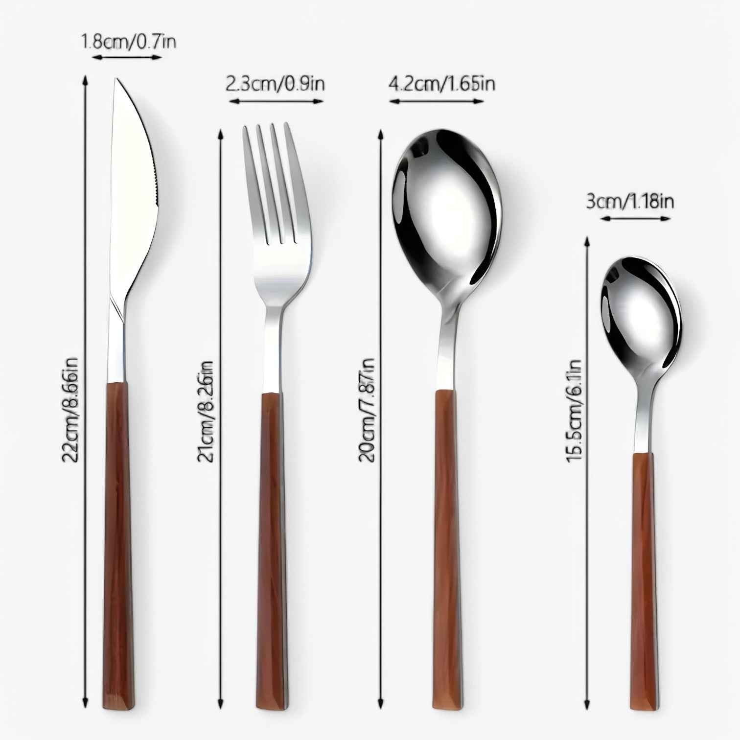 Kitchen : Set de Couverts 12 Pièces - Manches Bois, Acier Inoxydable, Lave-Vaisselle dans de Concept Odense