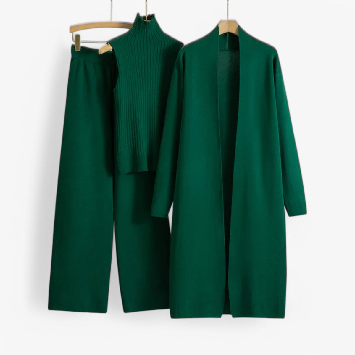 Loungewear Set : Ensemble de tricot vintage Ivy I en 3 pièces dans Vert foncé Taille unique de Concept Odense