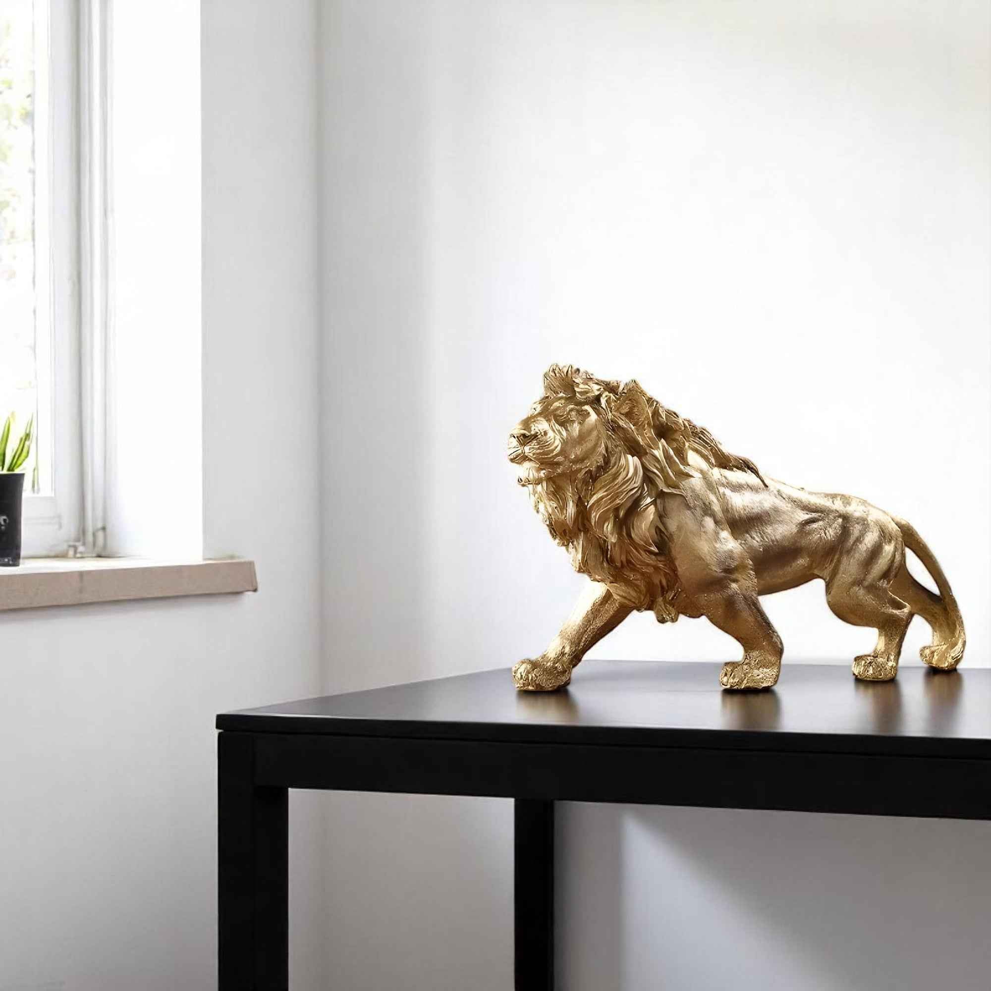 Statues et figurines : Statue Lion Résine Décoration Maison Luxe dans de Marche Lino