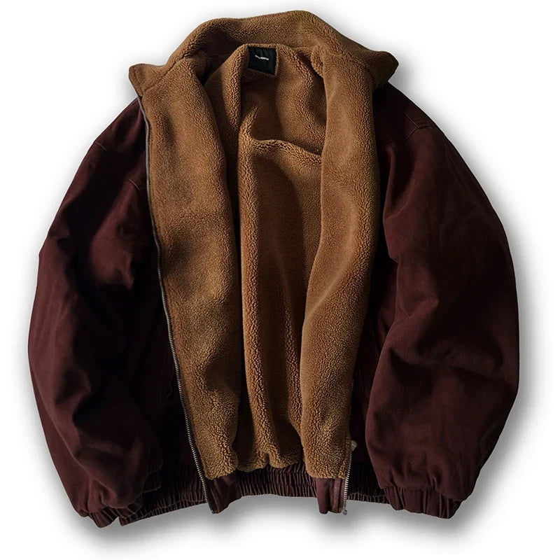 Jackets : Veste Homme Vintage en Polaire Polar Style Streetwear dans Marron de Roselva
