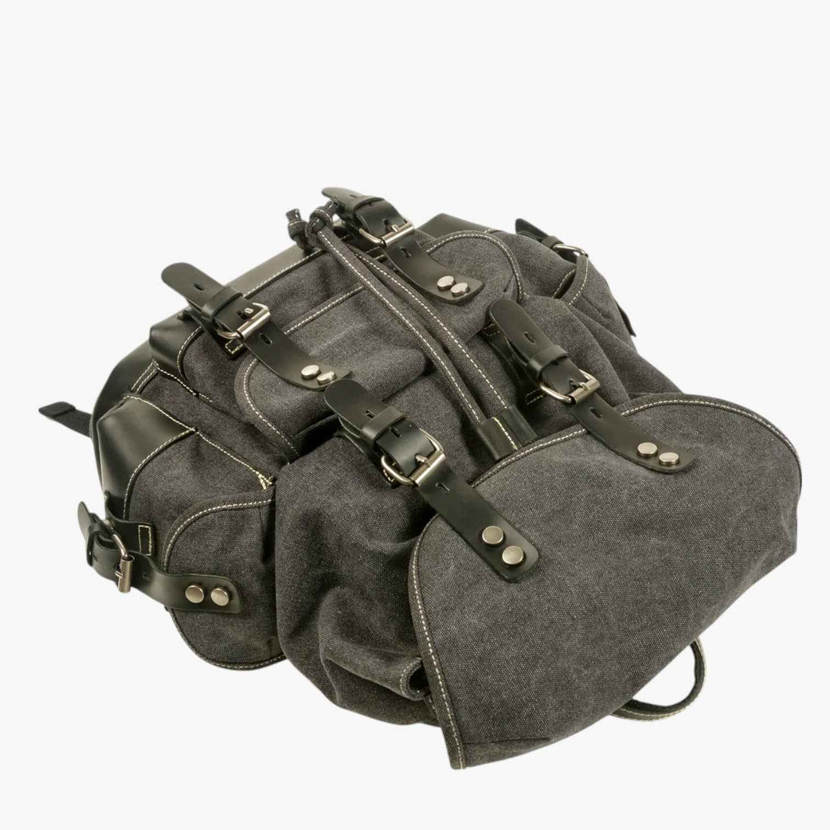 Bags : Sac à dos Randonnée Toile et Cuir Grande Capacité Homme dans de Marche Lino