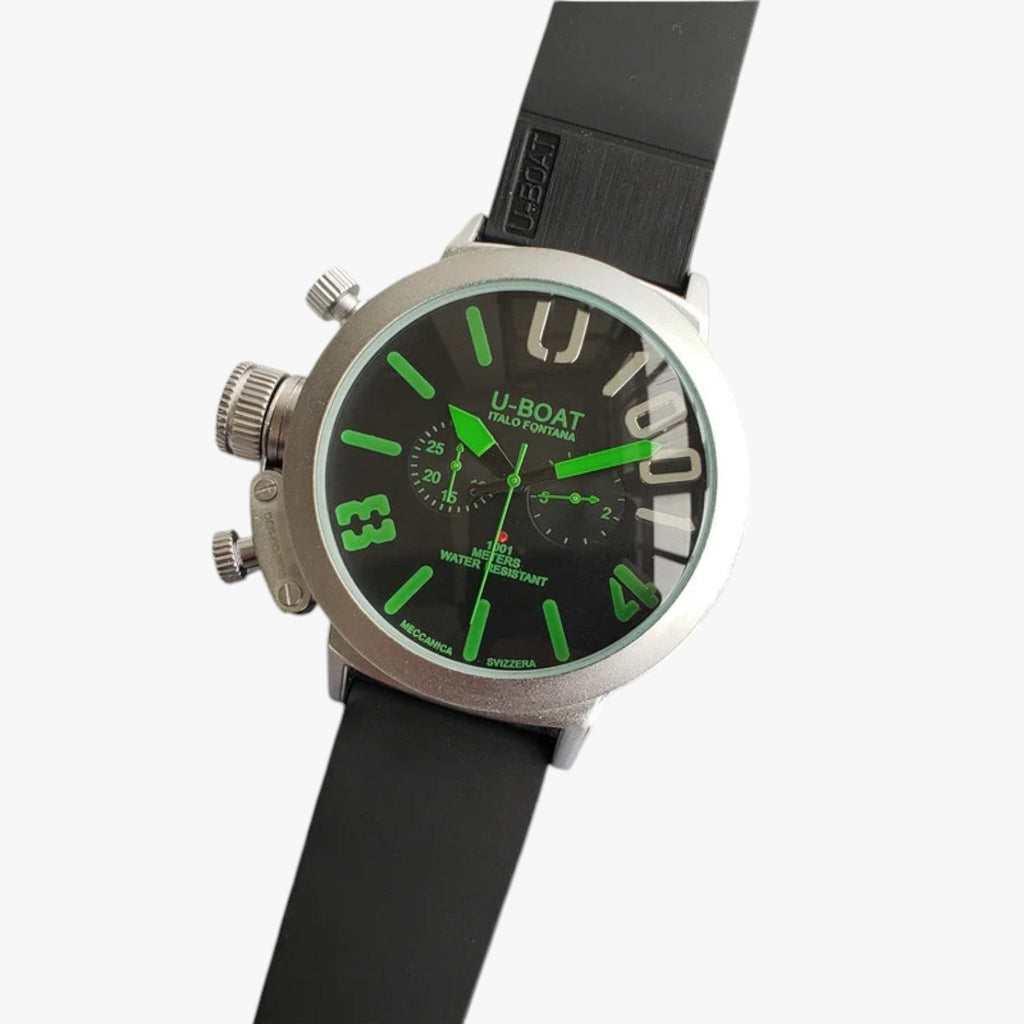 Montre de sport en acier avec bracelet en silicone Homme
