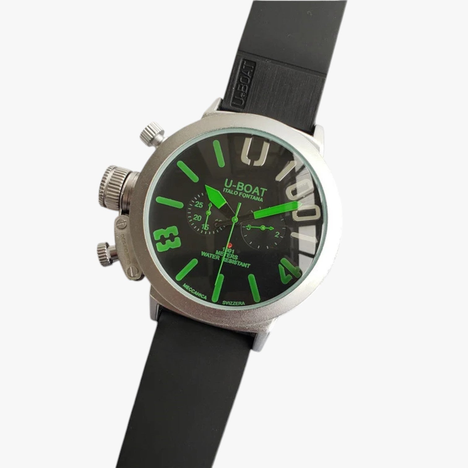 Montre de sport en acier avec bracelet en silicone Homme