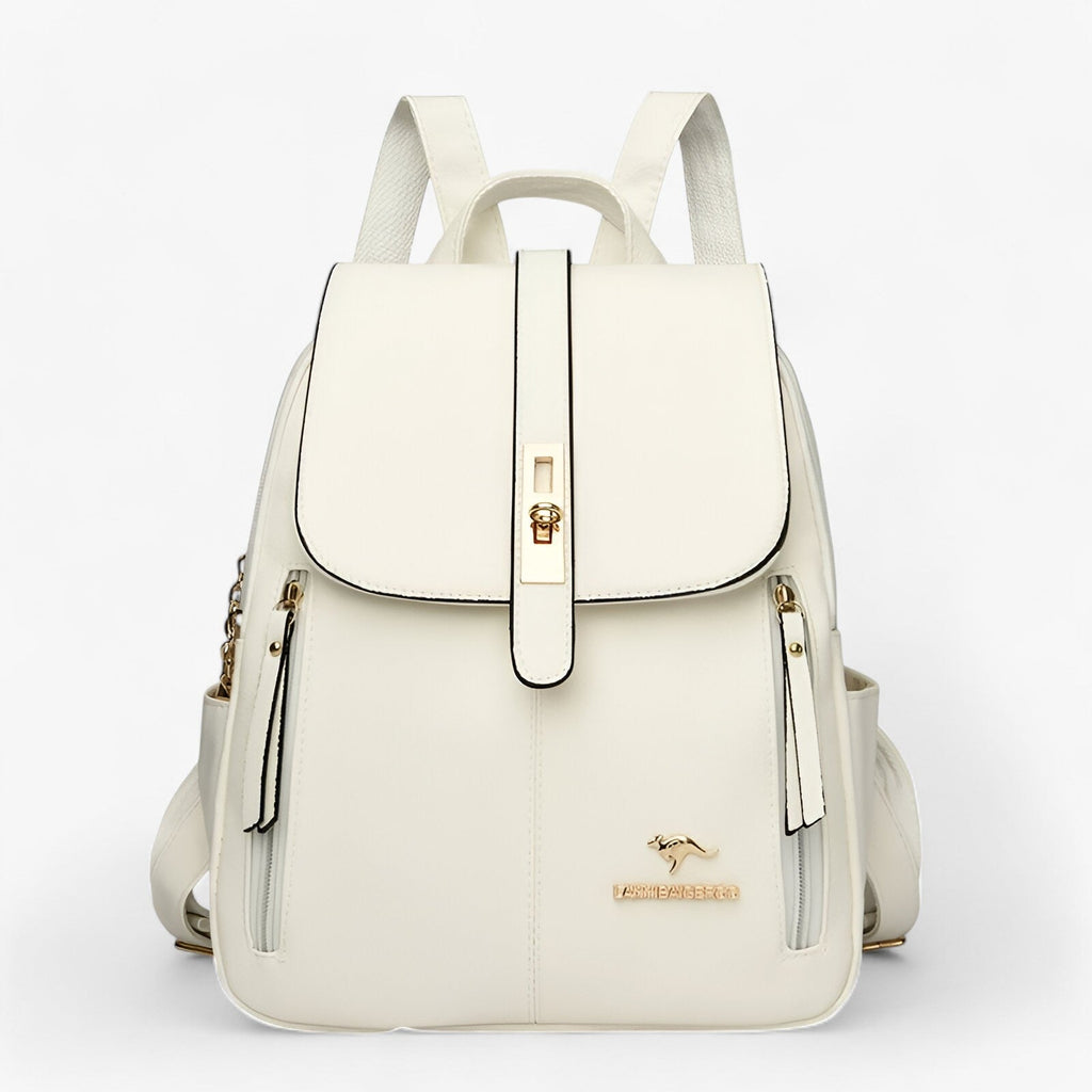Grand sac à dos pour femme en cuir véritable italien - Élégant pour le travail, les voyages et l'usage quotidien