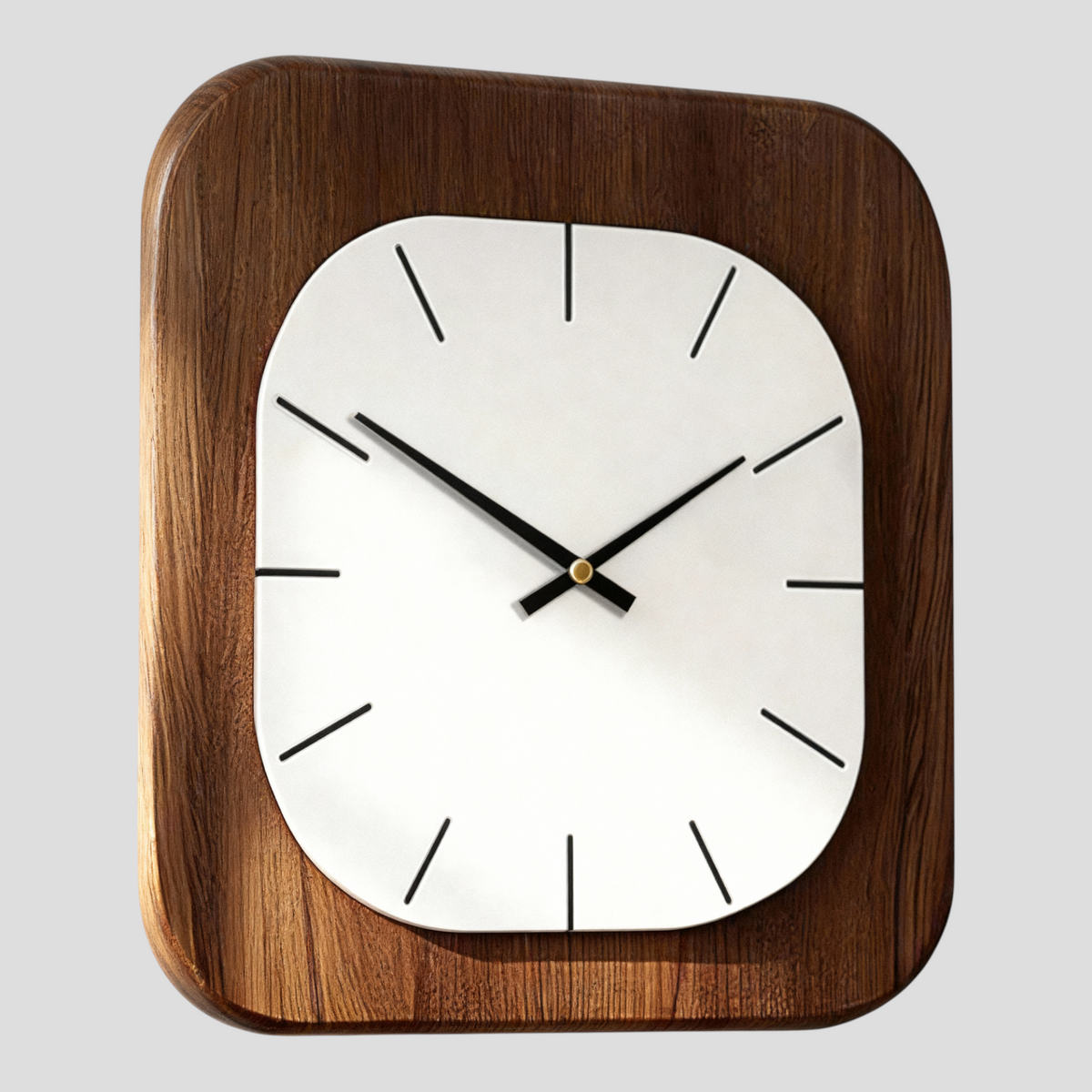 Horloges murales : Horloge Murale Design Silencieuse Carrée Bois dans de Marche Lino