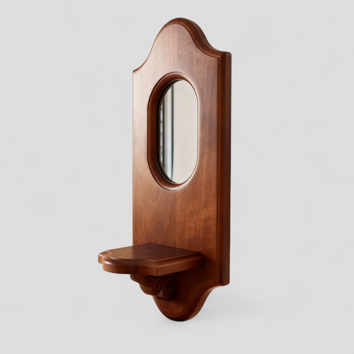 Miroirs : Miroir Mural Vintage Multifonctionnel avec Étagère Bois dans de Marche Lino