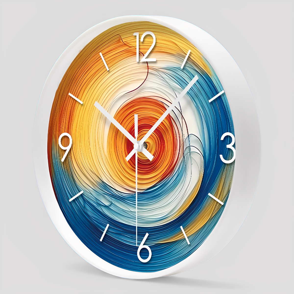 Horloges murales : Horloge Murale Abstraite à Spirale Colorée Verre dans de Marche Lino
