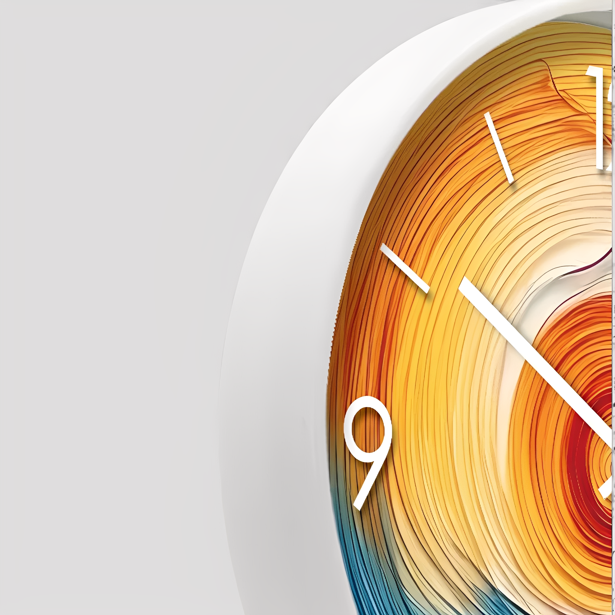 Horloges murales : Horloge Murale Abstraite à Spirale Colorée Verre dans de Marche Lino